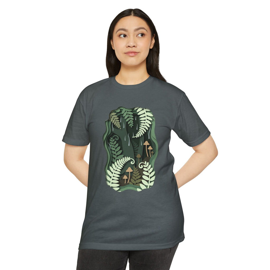 Fern & Fungi Graphic T-Shirt — Botanical Mushroom Nature Tee