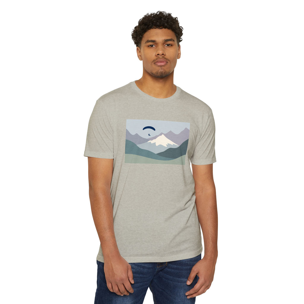 Mountain Paraglider Tee — Minimalist Scenic Graphic T-Shirt