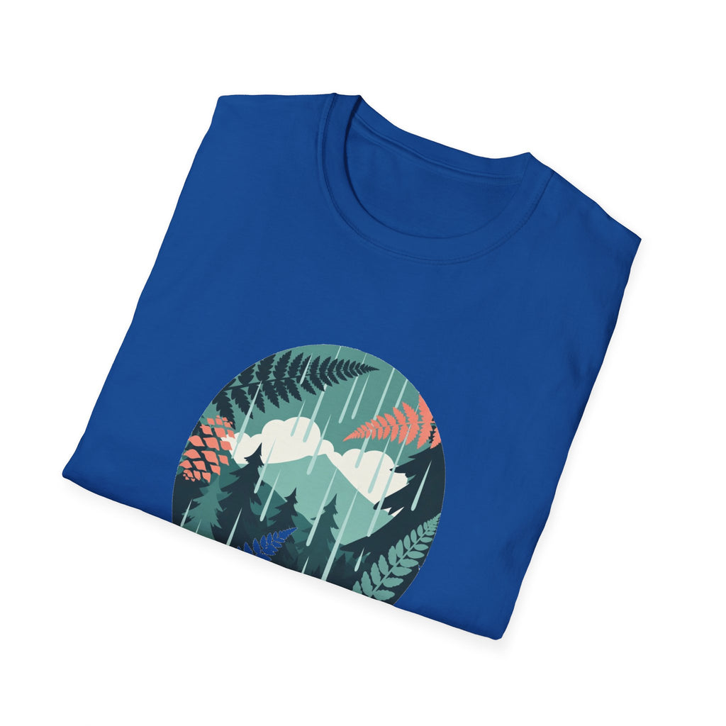 Adventure Nature T-Shirt — Mountain & Fern Badge Graphic