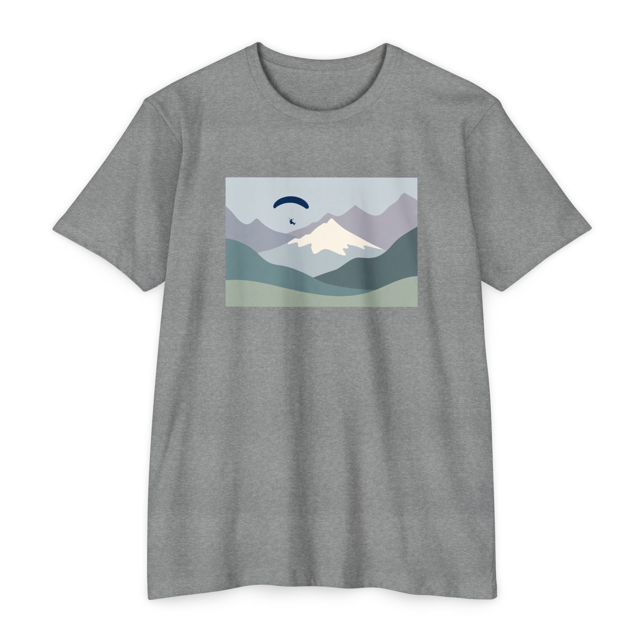 Mountain Paraglider Tee — Minimalist Scenic Graphic T-Shirt