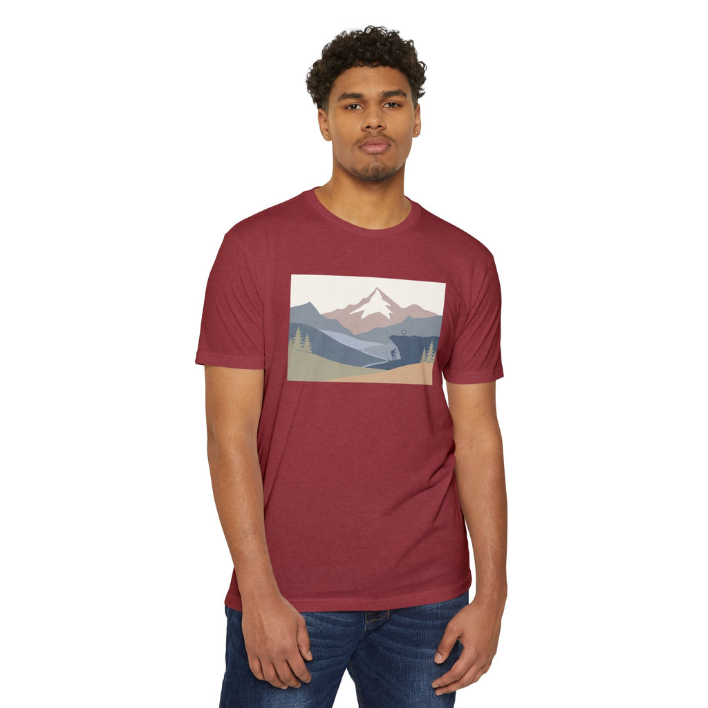 Mountain Landscape T-Shirt — Minimal Neutral Outdoor Scenic Tee