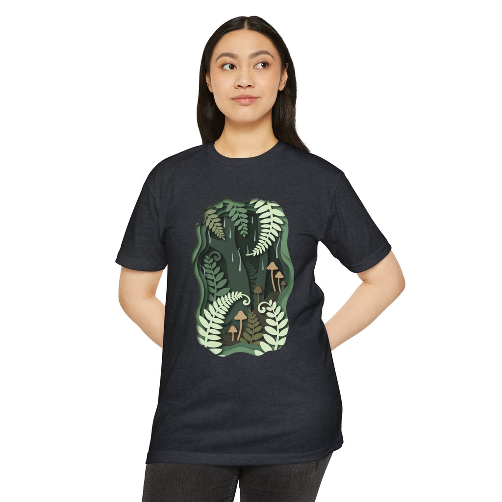 Fern & Fungi Graphic T-Shirt — Botanical Mushroom Nature Tee