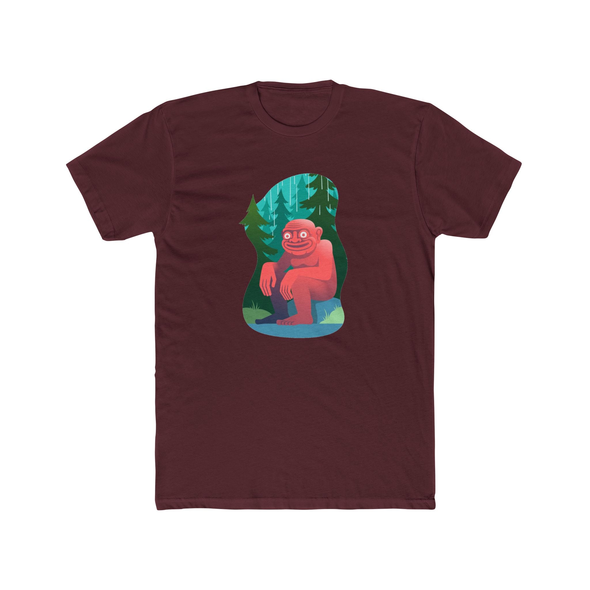 Bigfoot Forest Tee — Cute Red Sasquatch Graphic T-Shirt