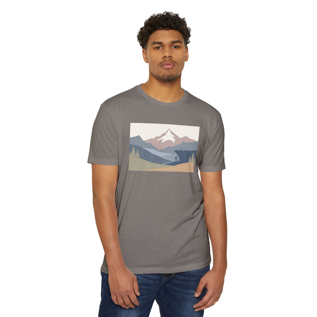 Mountain Landscape T-Shirt — Minimal Neutral Outdoor Scenic Tee