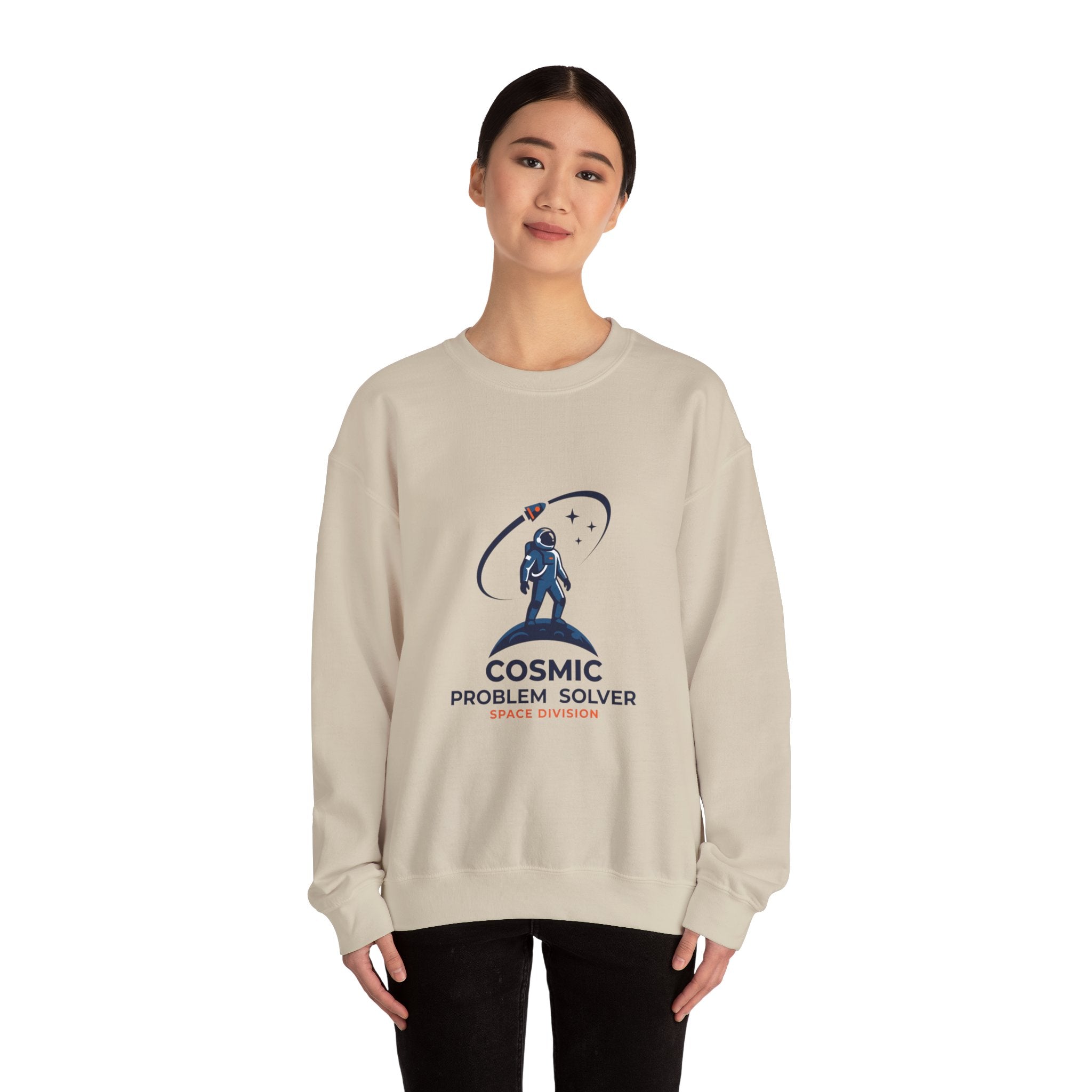 Cosmic Problem Solver Crewneck, Space Astronaut Mission Patch, science nerd