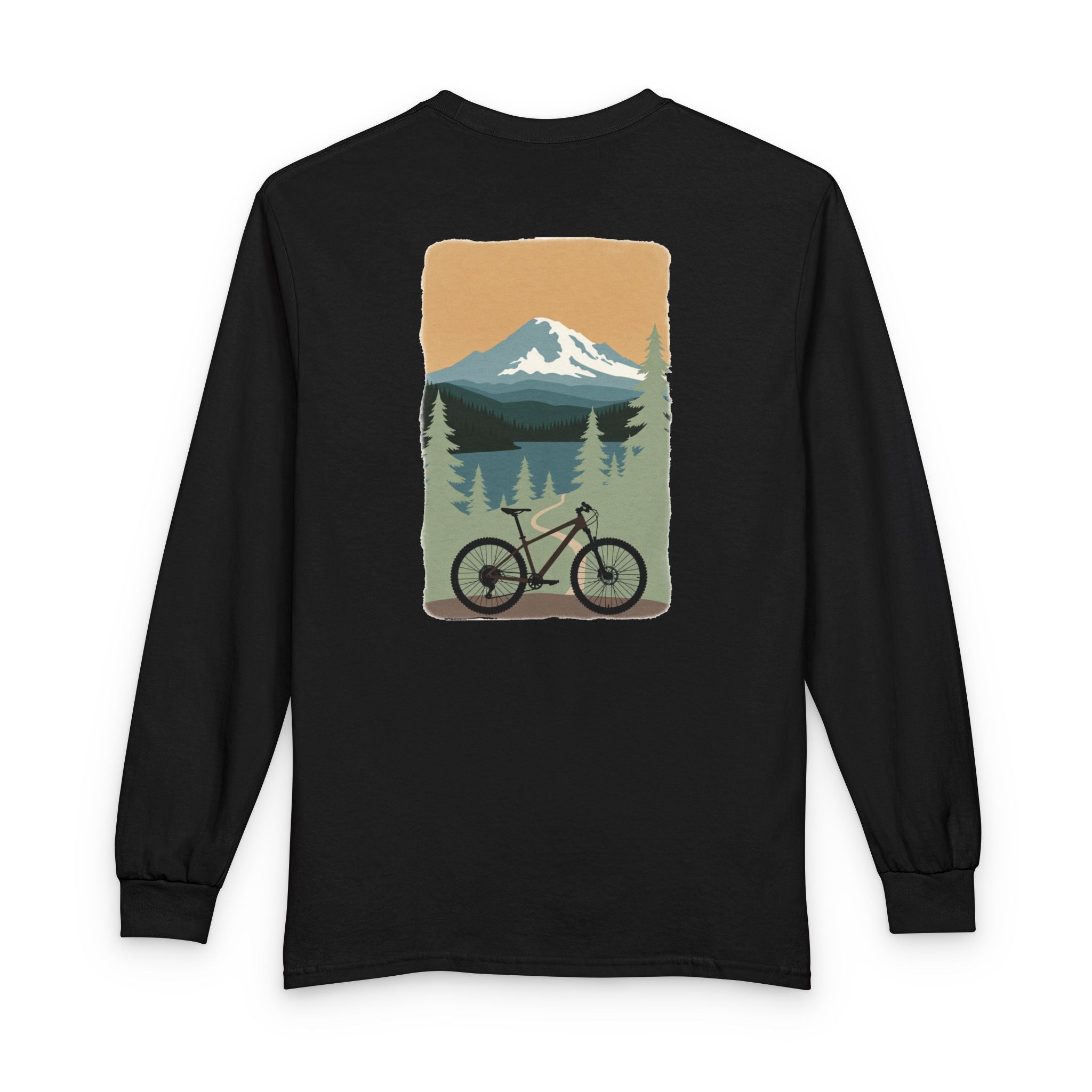 Retro Mountain Bike Long Sleeve Tee — Vintage Mountains Cycling Design