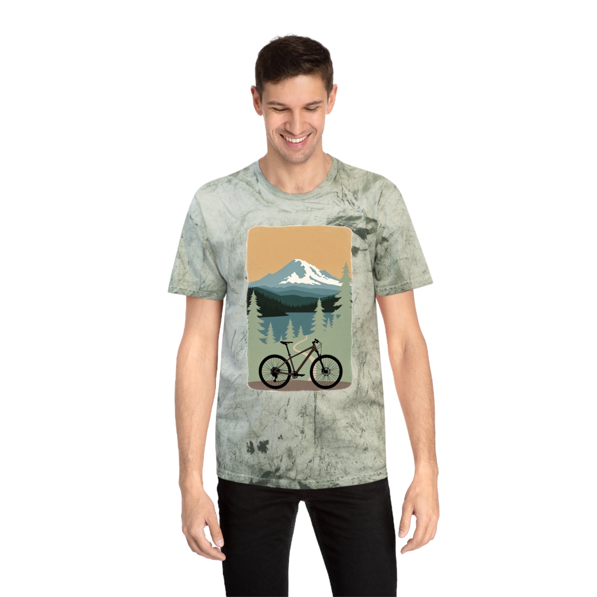 Tie-Dye Retro Mountain T-Shirt — Color Blast Outdoor Vibe