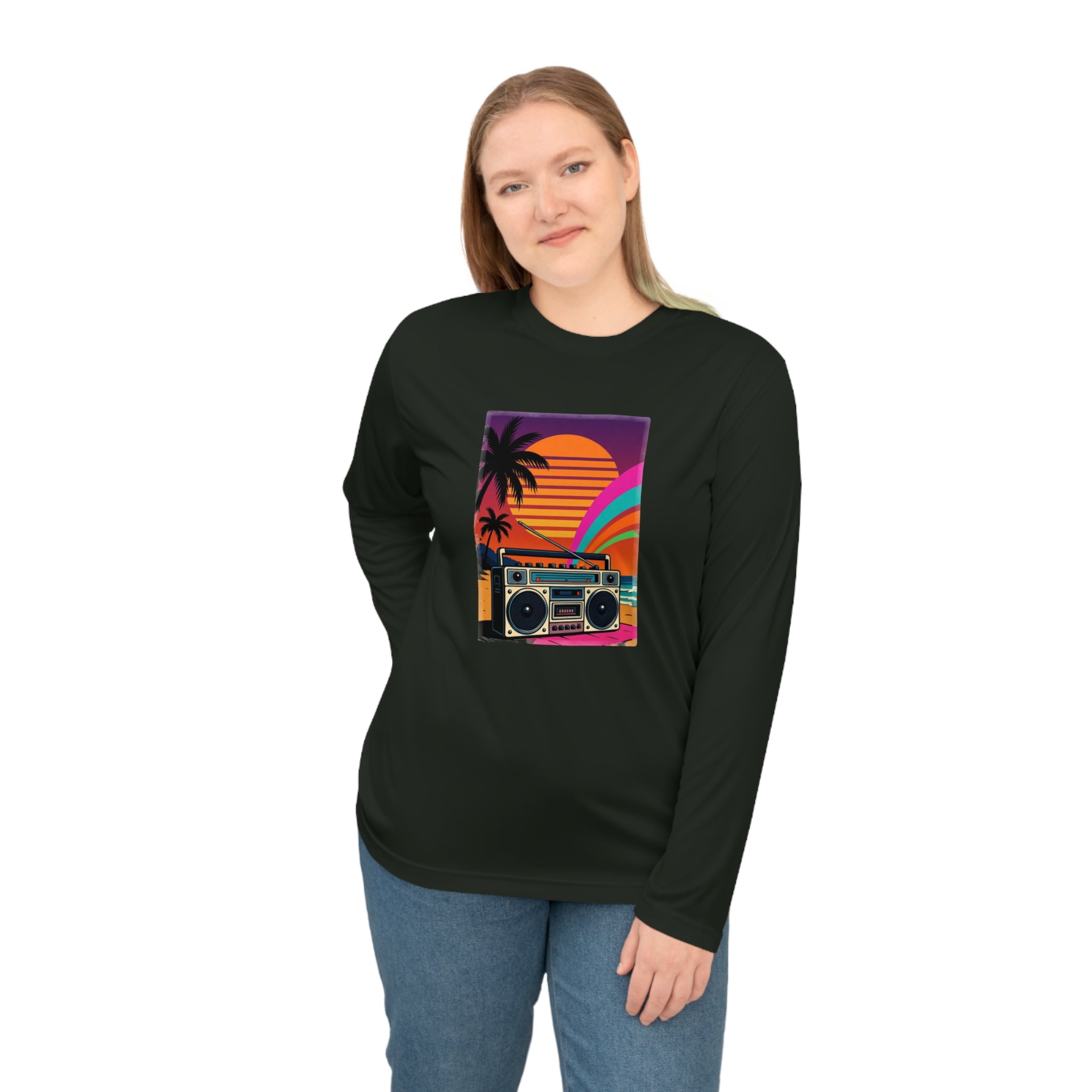 Retro Beach Boombox Long Sleeve