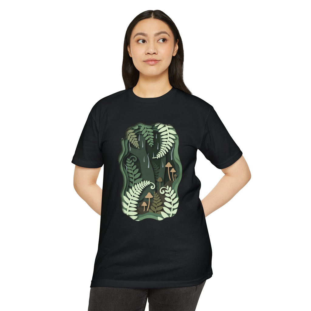 Fern & Fungi Graphic T-Shirt — Botanical Mushroom Nature Tee
