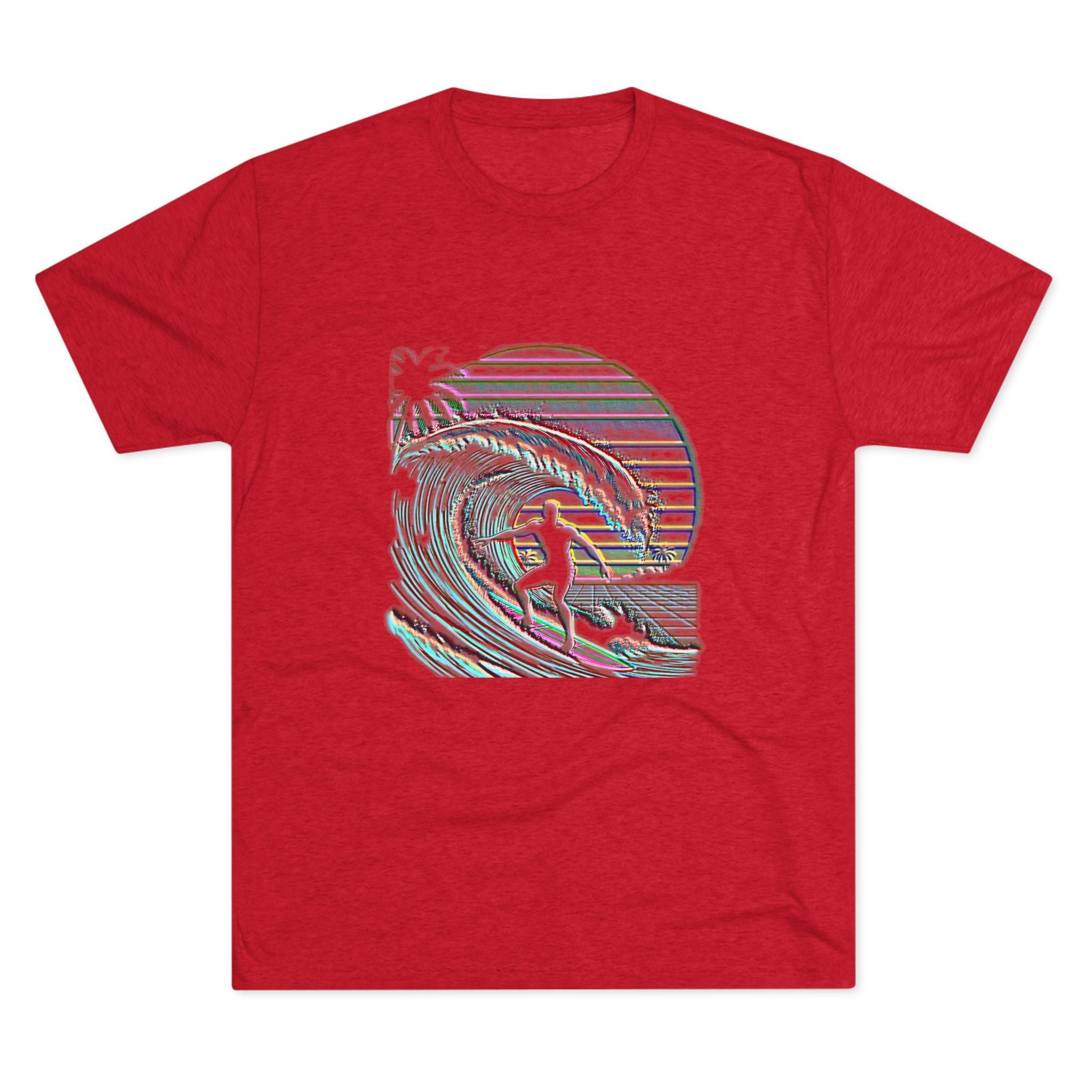 Surf Wave Tee — Retro Vaporwave Sunset Surfing Graphic T-Shirt