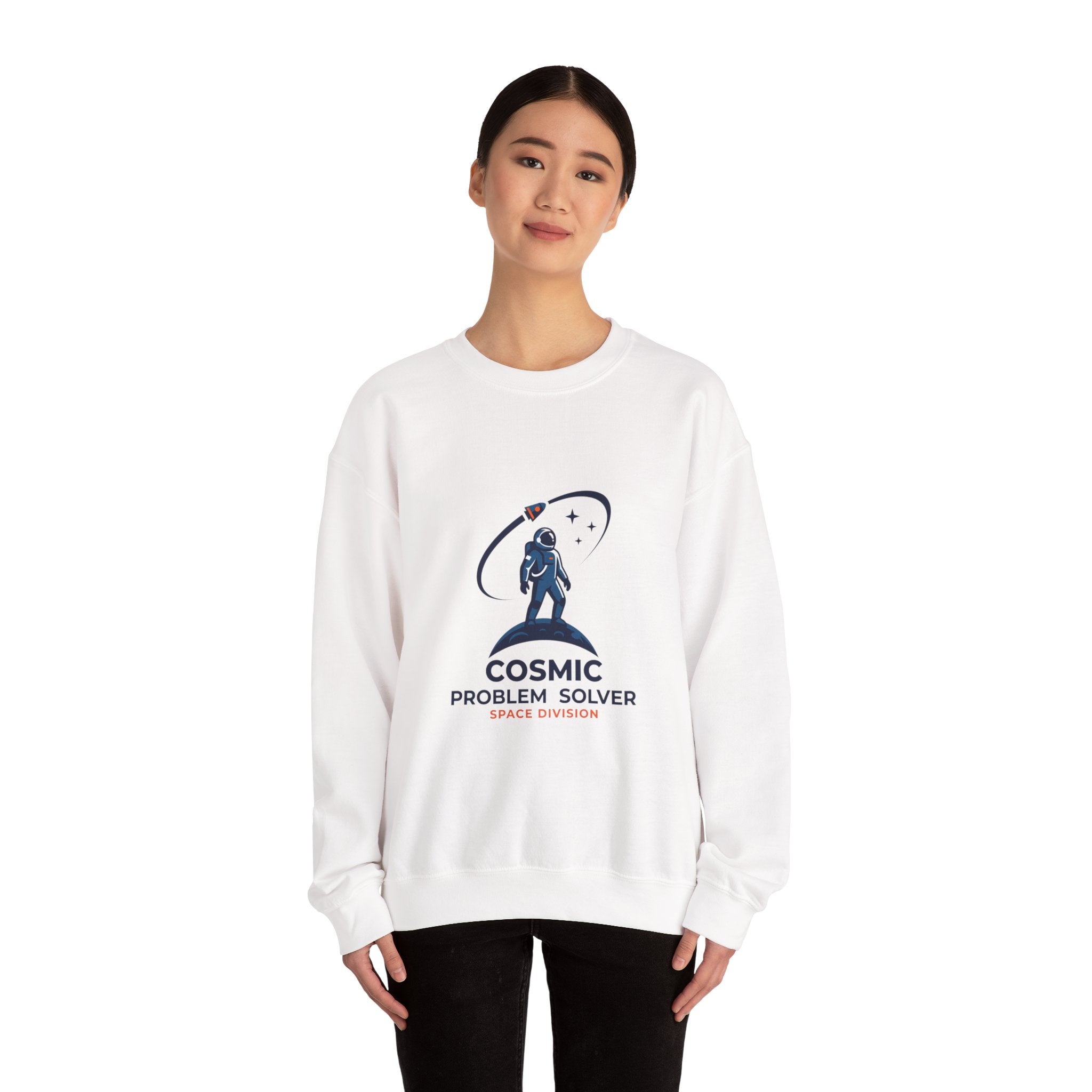 Cosmic Problem Solver Crewneck, Space Astronaut Mission Patch, science nerd
