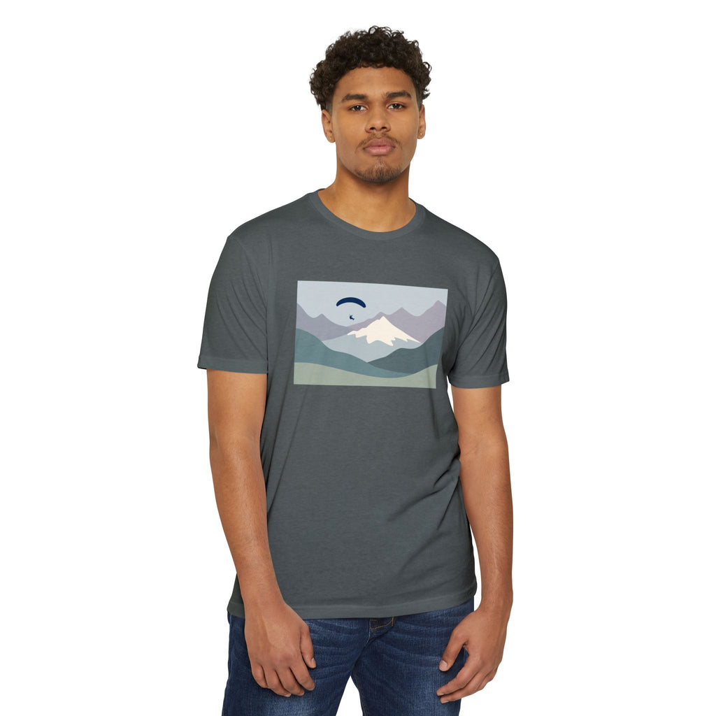 Mountain Paraglider Tee — Minimalist Scenic Graphic T-Shirt