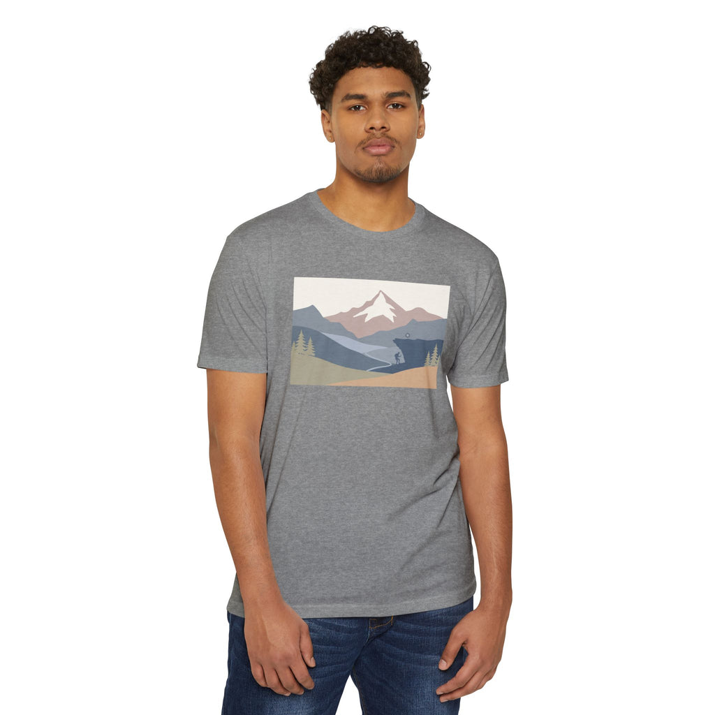 Mountain Landscape T-Shirt — Minimal Neutral Outdoor Scenic Tee