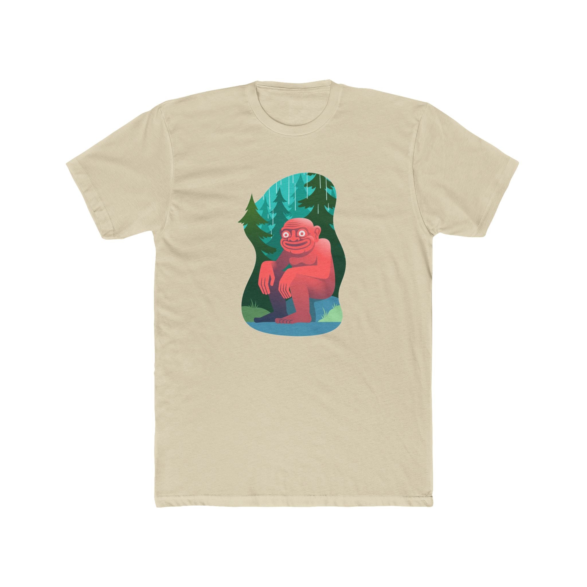Bigfoot Forest Tee — Cute Red Sasquatch Graphic T-Shirt