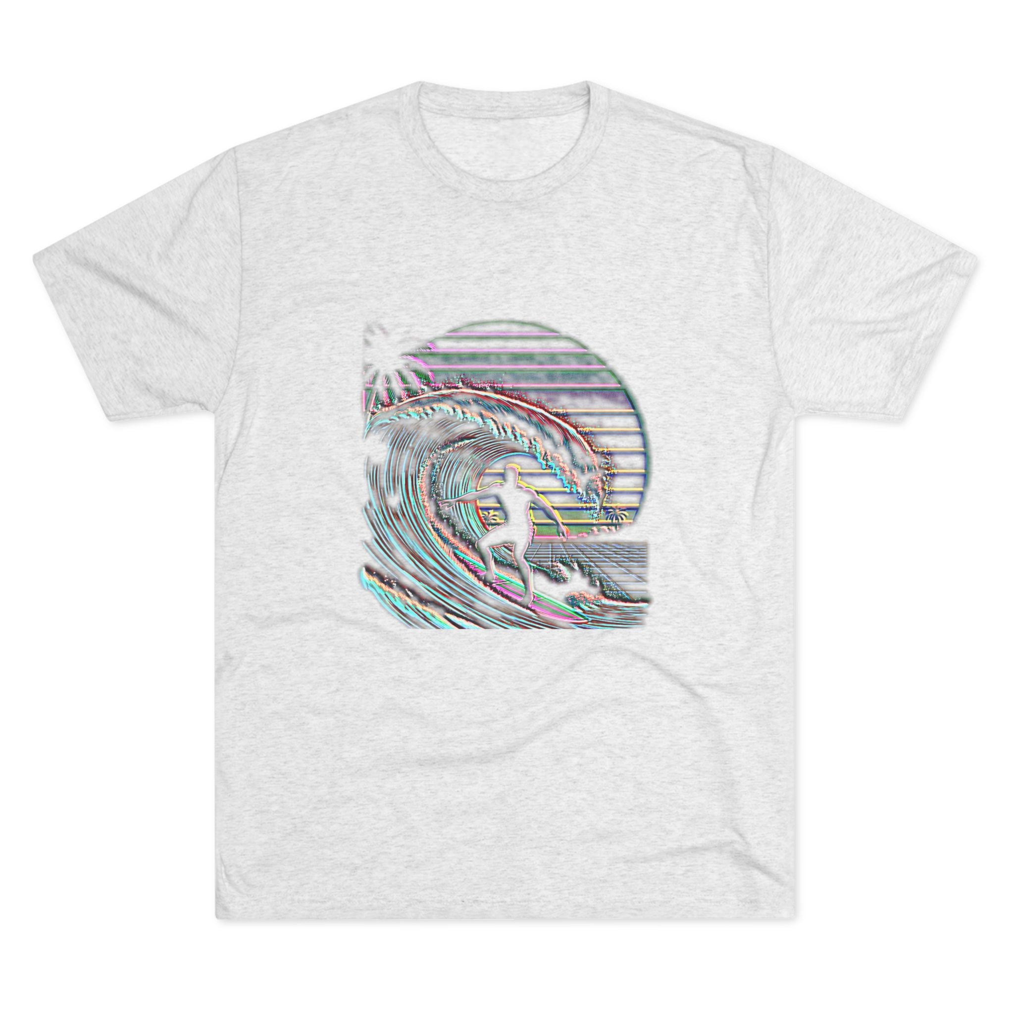 Surf Wave Tee — Retro Vaporwave Sunset Surfing Graphic T-Shirt
