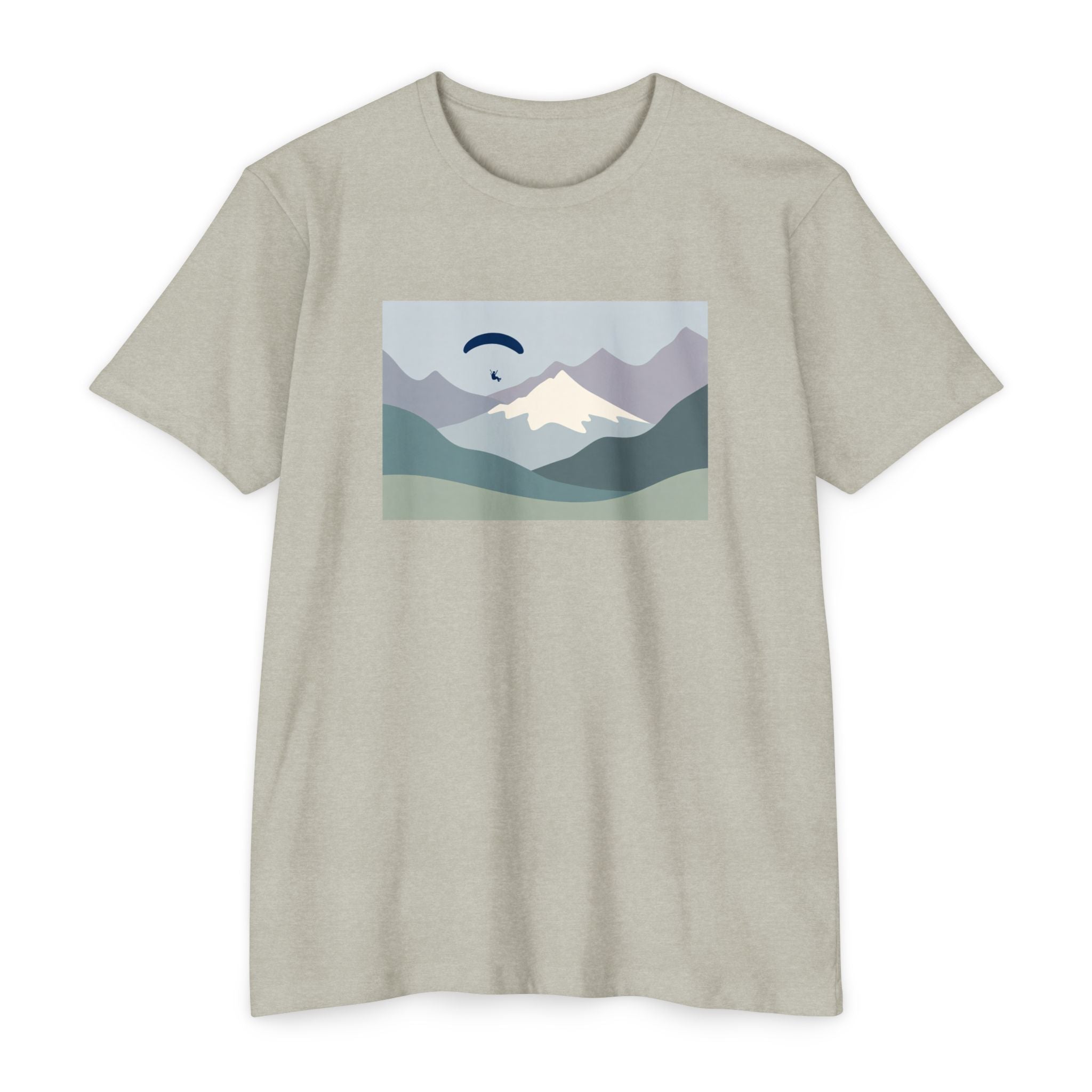 Mountain Paraglider Tee — Minimalist Scenic Graphic T-Shirt