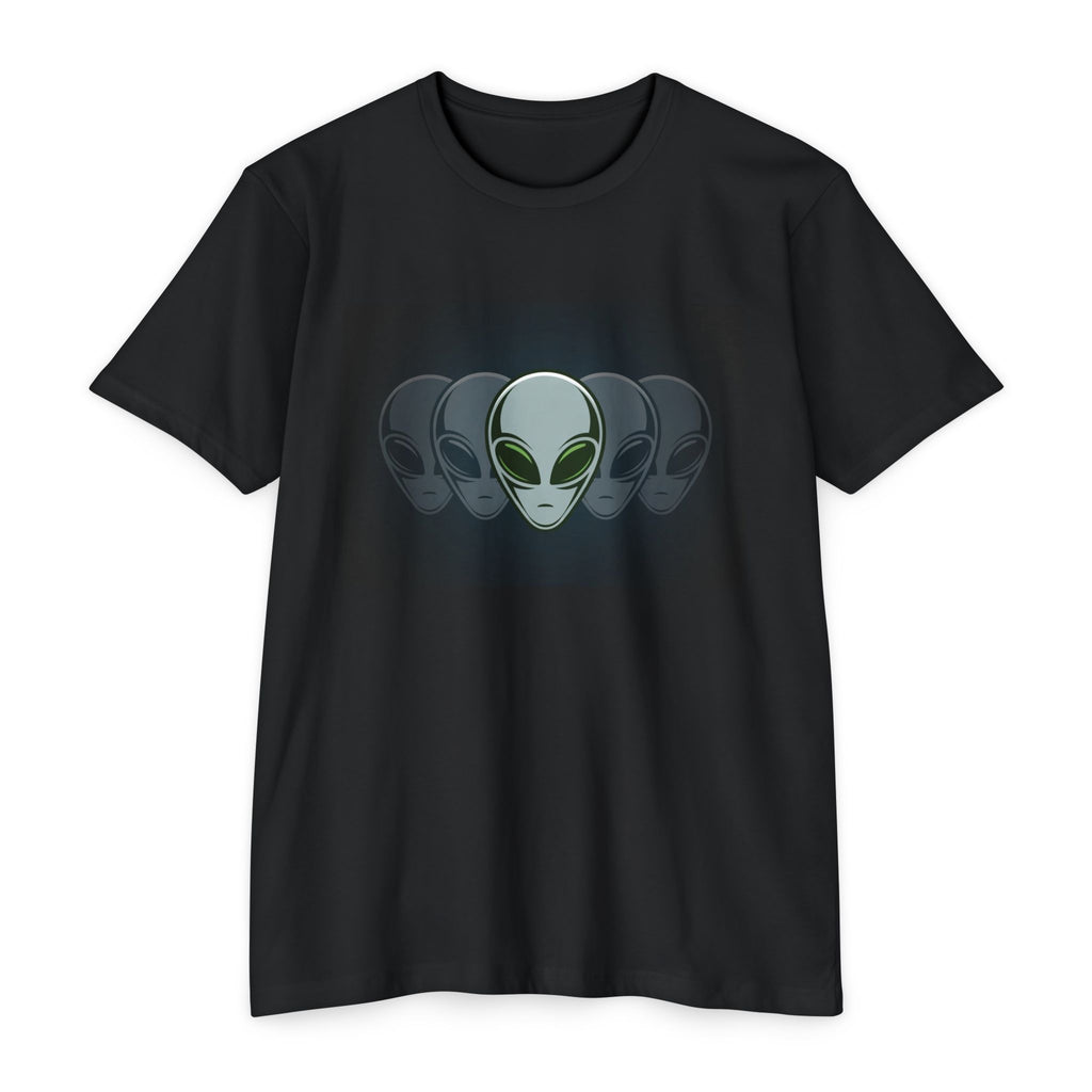 Alien Heads Graphic T-Shirt — Retro UFO Sci‑Fi Tee