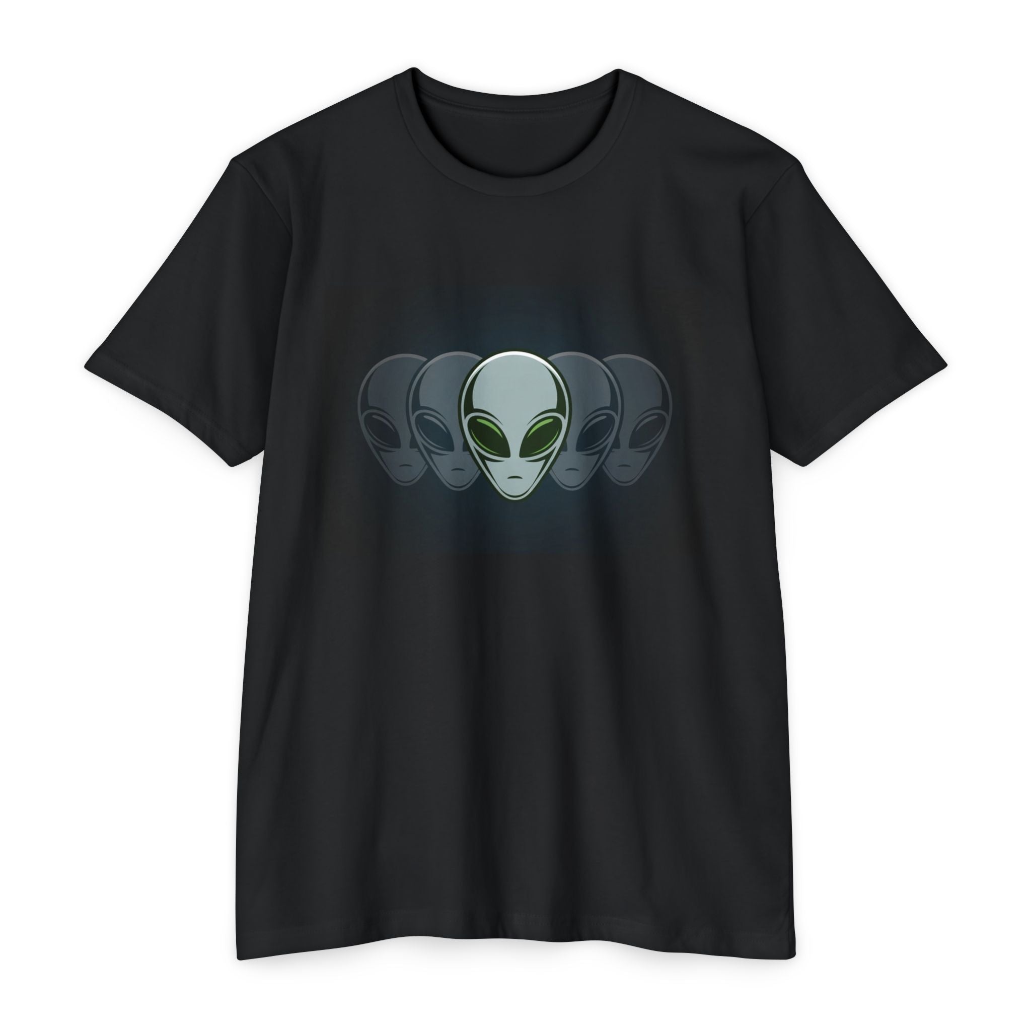 Alien Heads Graphic T-Shirt — Retro UFO Sci‑Fi Tee