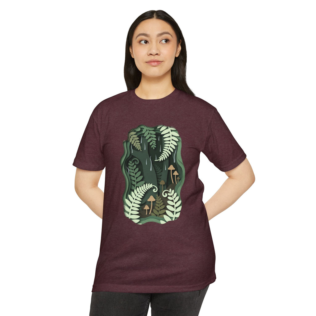 Fern & Fungi Graphic T-Shirt — Botanical Mushroom Nature Tee
