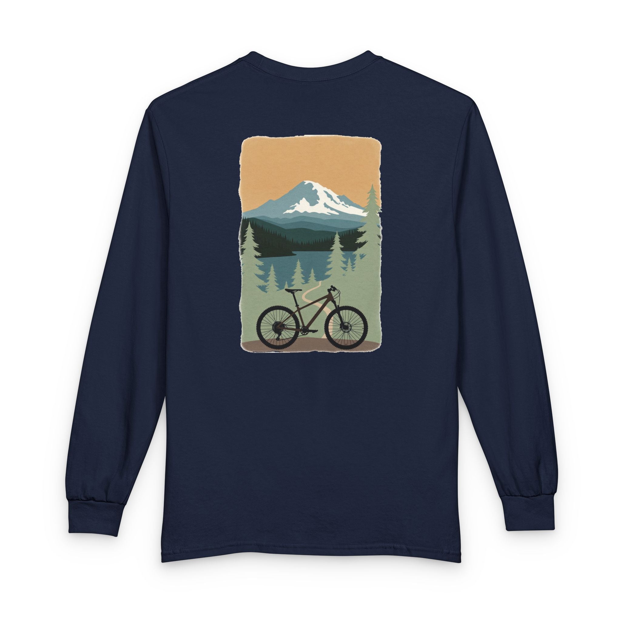 Retro Mountain Bike Long Sleeve Tee — Vintage Mountains Cycling Design