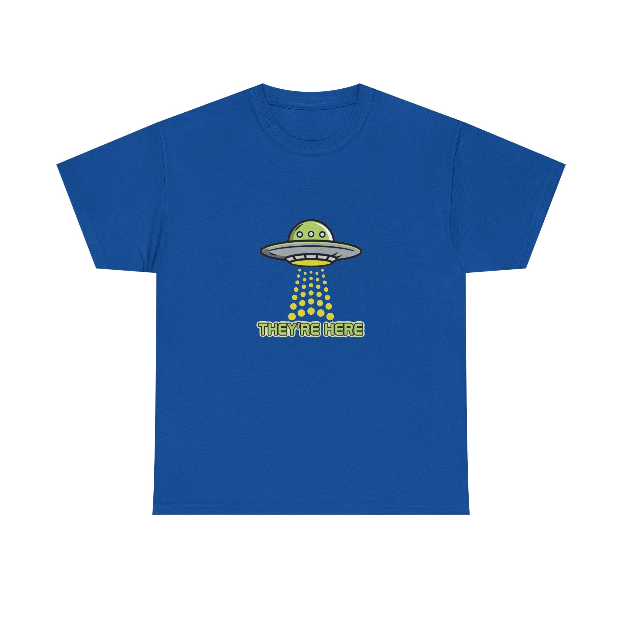 UFO Graphic Tee — "They’re Here" Alien Abduction T‑Shirt