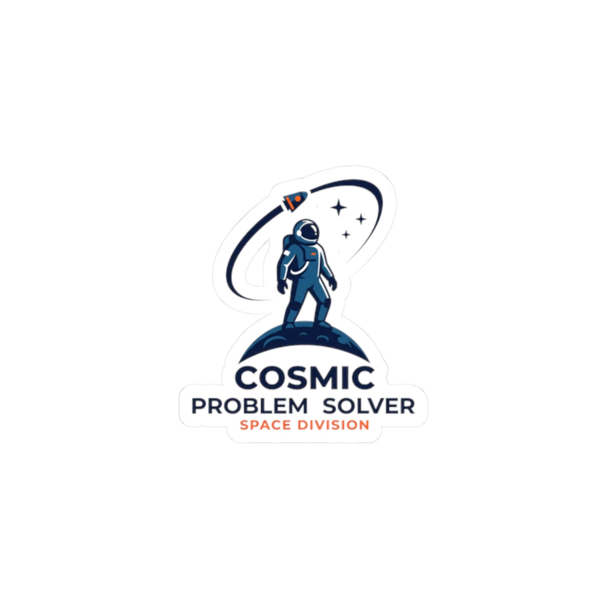 Cosmic Problem Solver Kiss-Cut Stickers | astronaut mission patch, space science