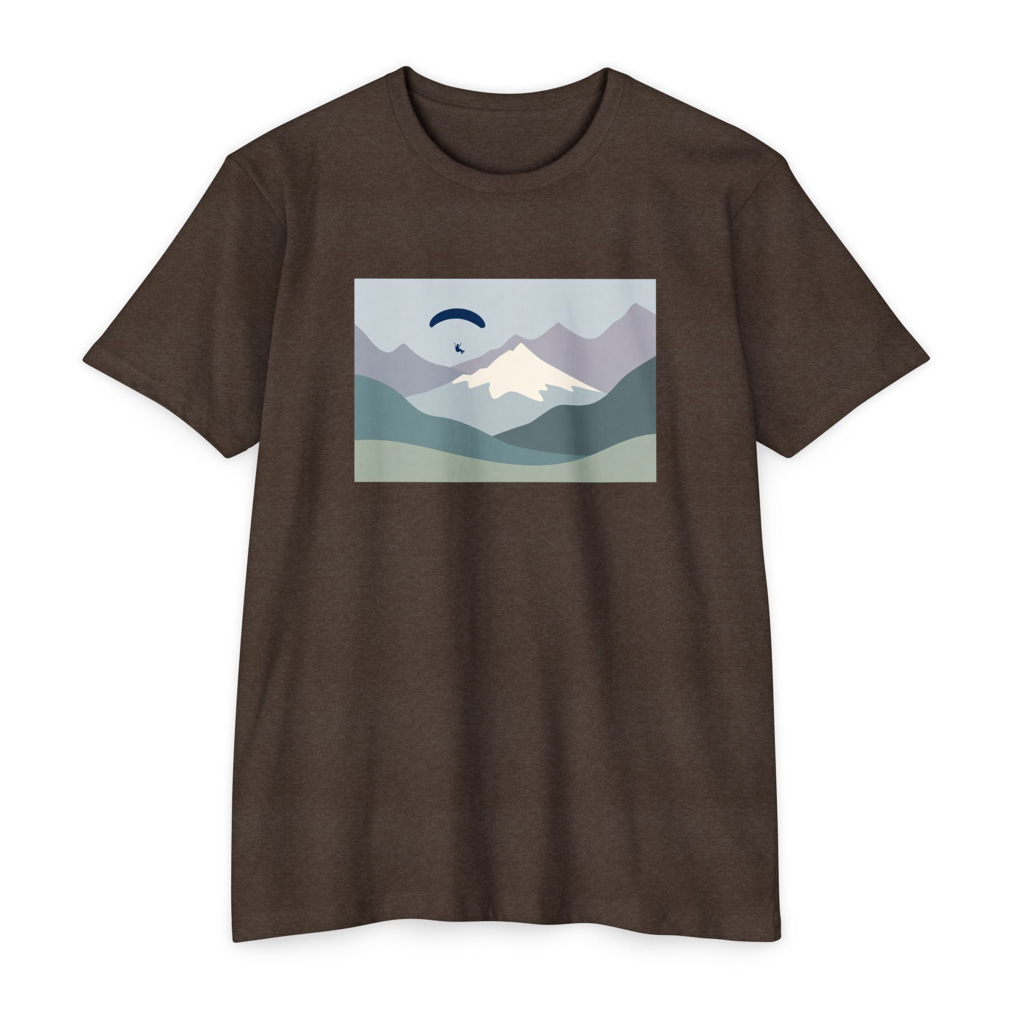 Mountain Paraglider Tee — Minimalist Scenic Graphic T-Shirt