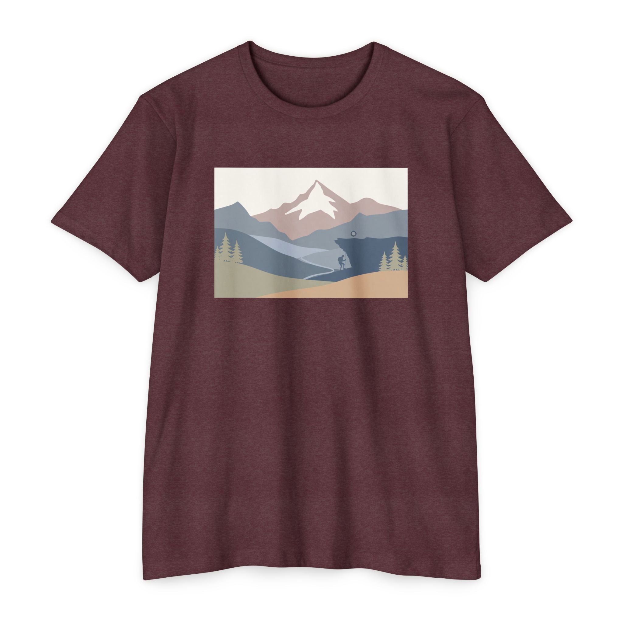 Mountain Landscape T-Shirt — Minimal Neutral Outdoor Scenic Tee