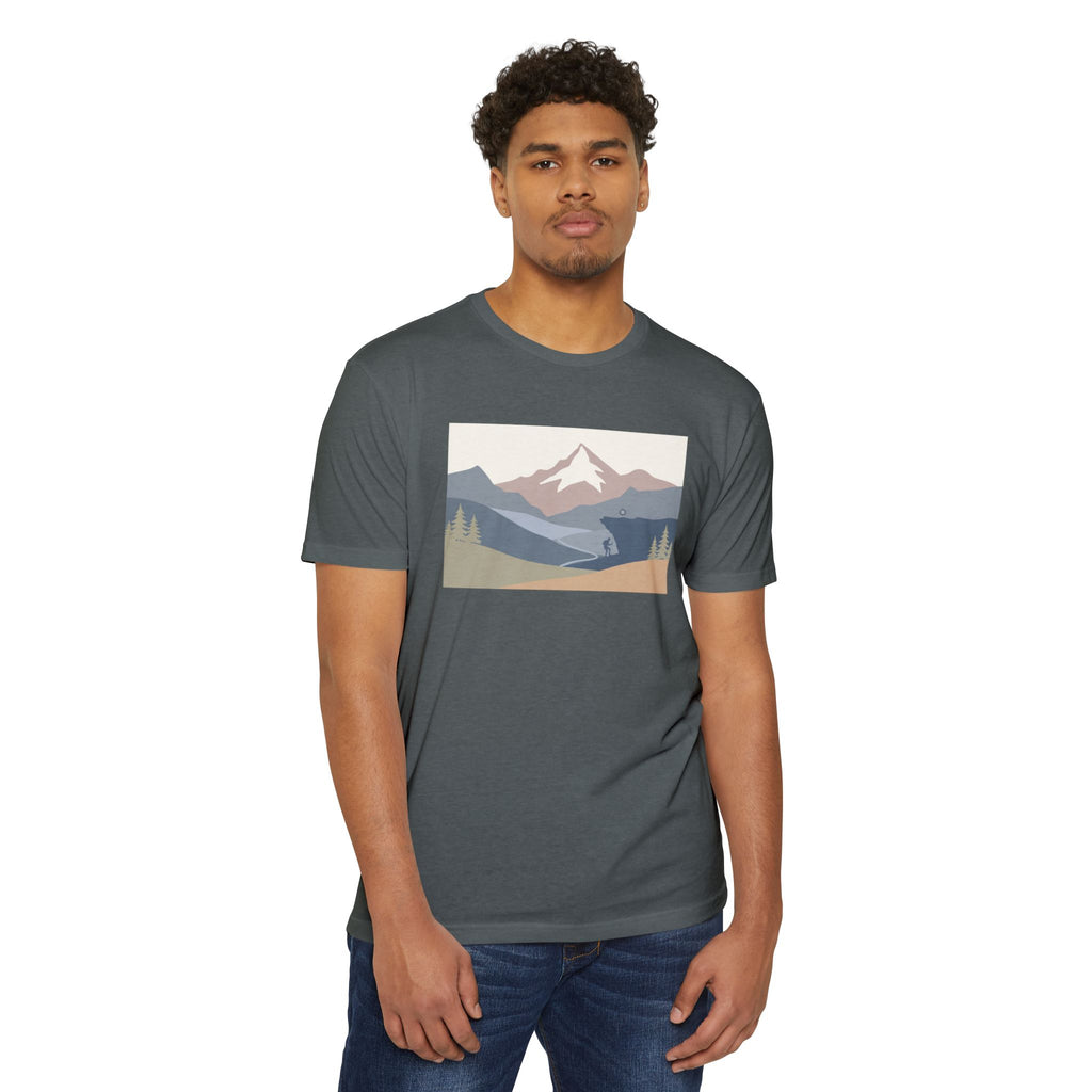 Mountain Landscape T-Shirt — Minimal Neutral Outdoor Scenic Tee