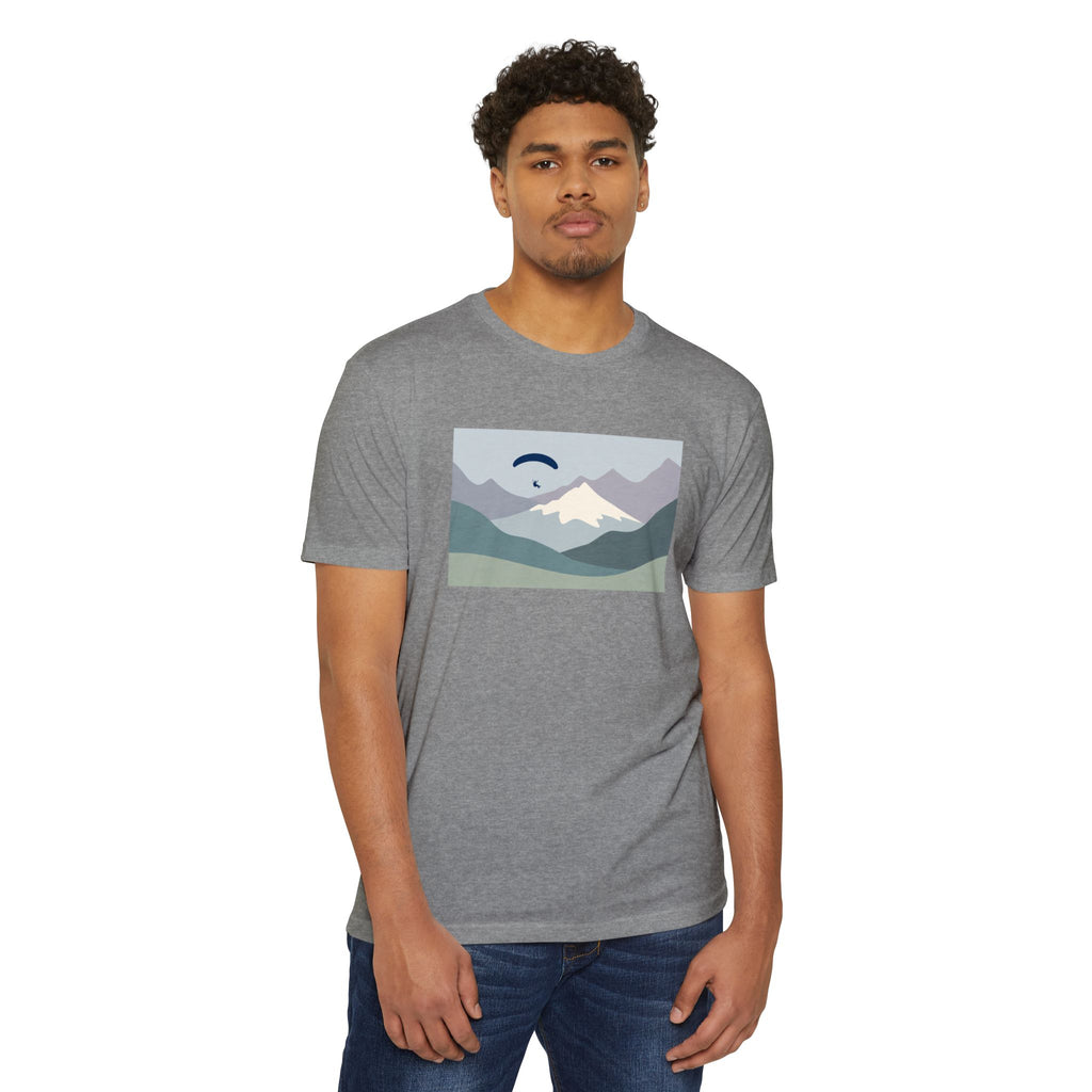 Mountain Paraglider Tee — Minimalist Scenic Graphic T-Shirt
