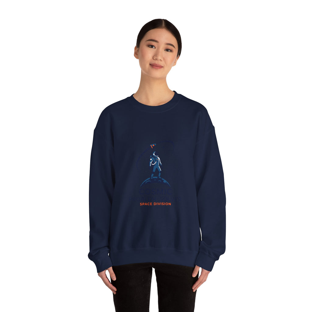 Cosmic Problem Solver Crewneck, Space Astronaut Mission Patch, science nerd