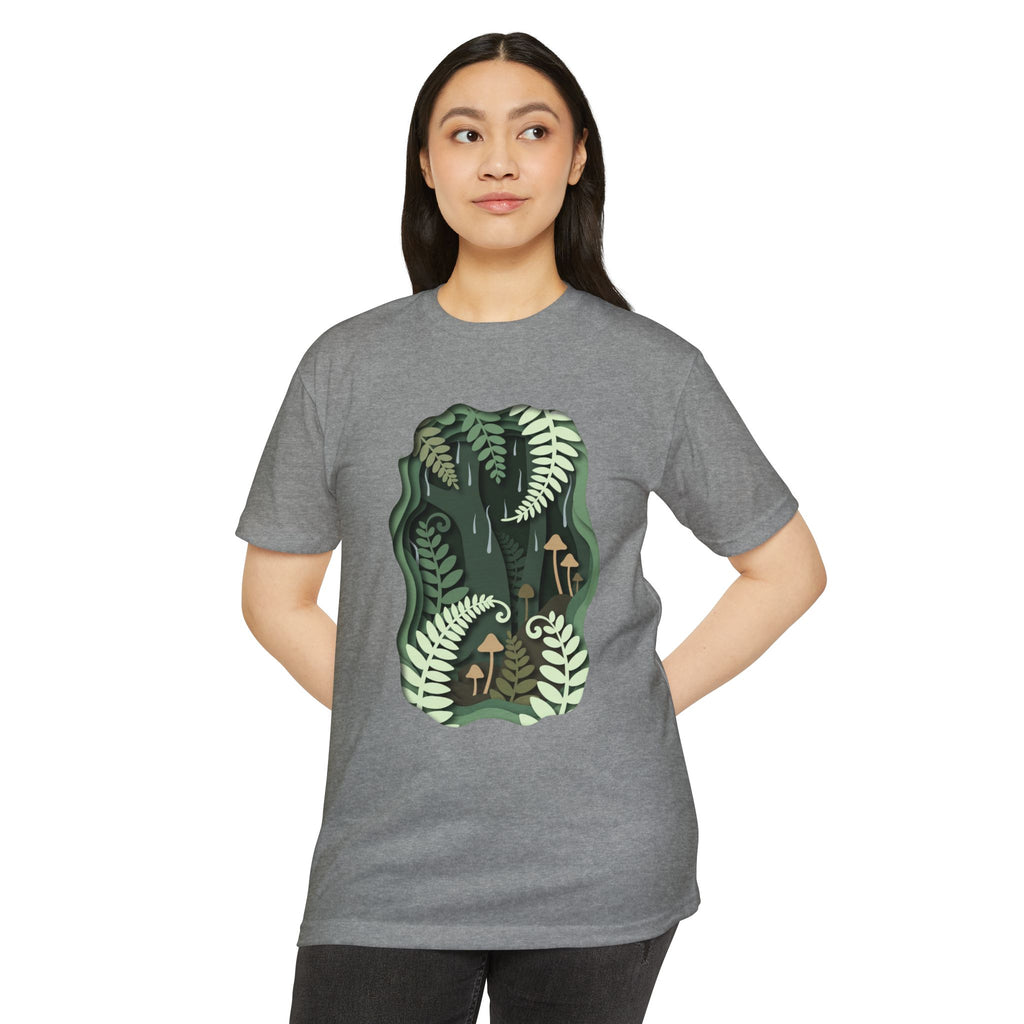 Fern & Fungi Graphic T-Shirt — Botanical Mushroom Nature Tee