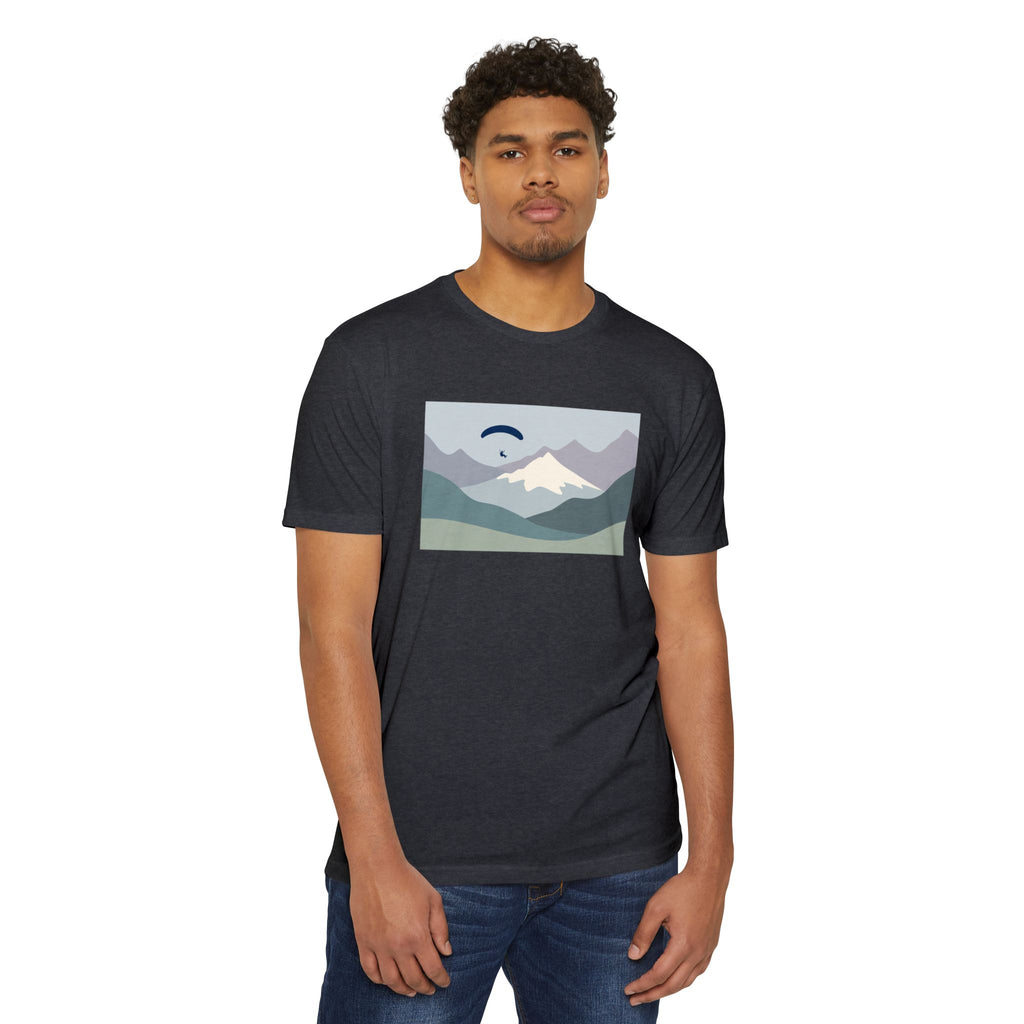 Mountain Paraglider Tee — Minimalist Scenic Graphic T-Shirt
