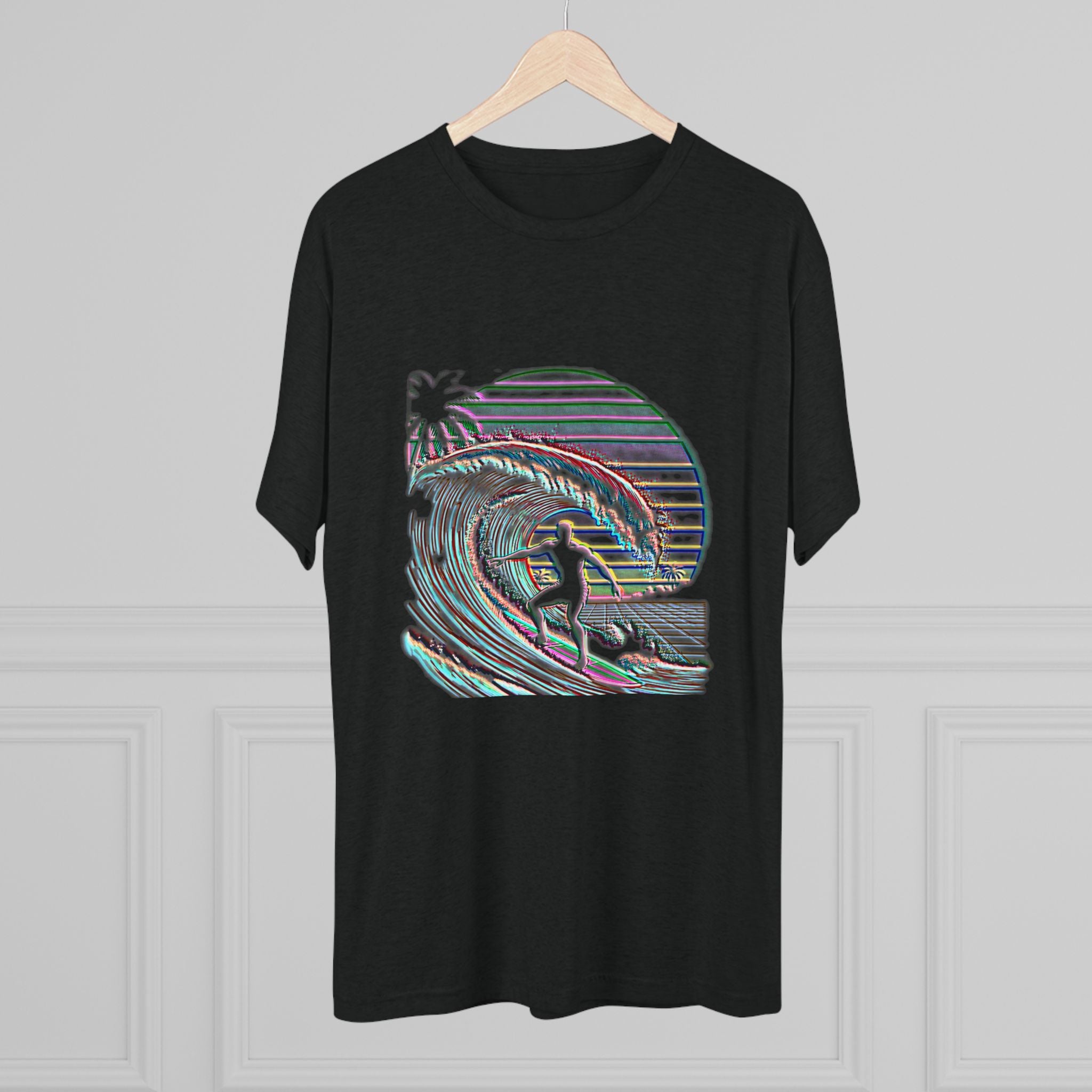 Surf Wave Tee — Retro Vaporwave Sunset Surfing Graphic T-Shirt