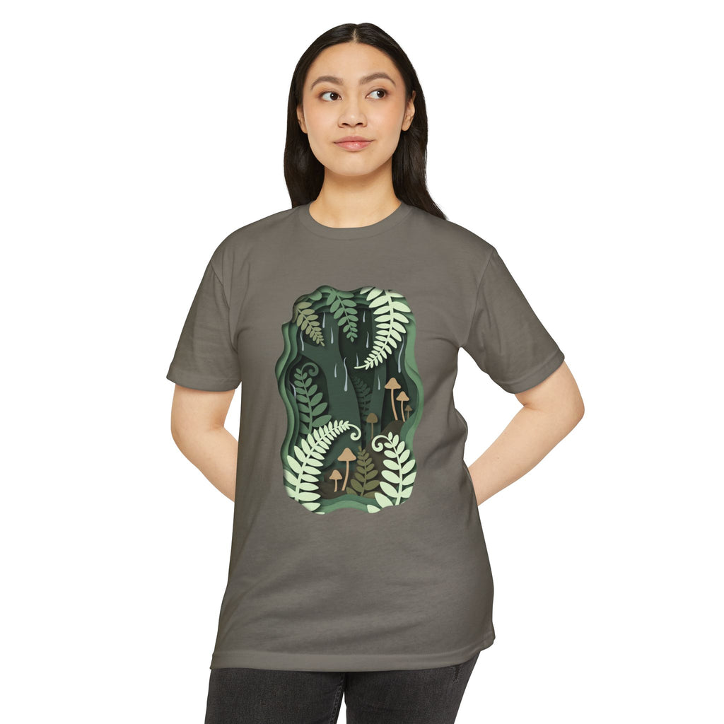 Fern & Fungi Graphic T-Shirt — Botanical Mushroom Nature Tee