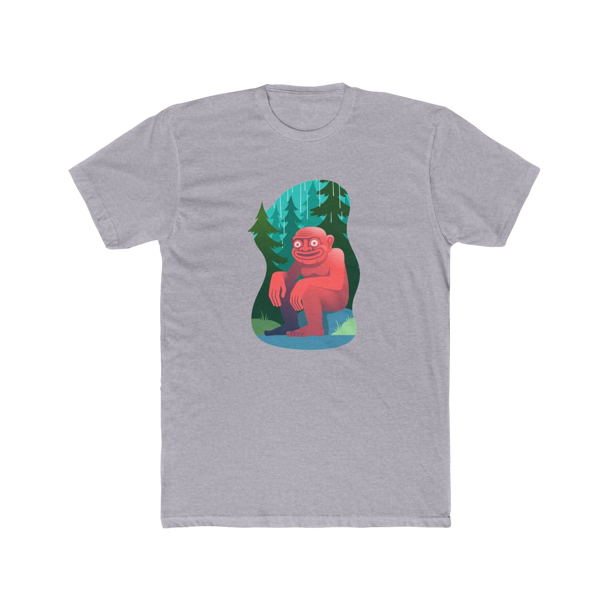 Bigfoot Forest Tee — Cute Red Sasquatch Graphic T-Shirt