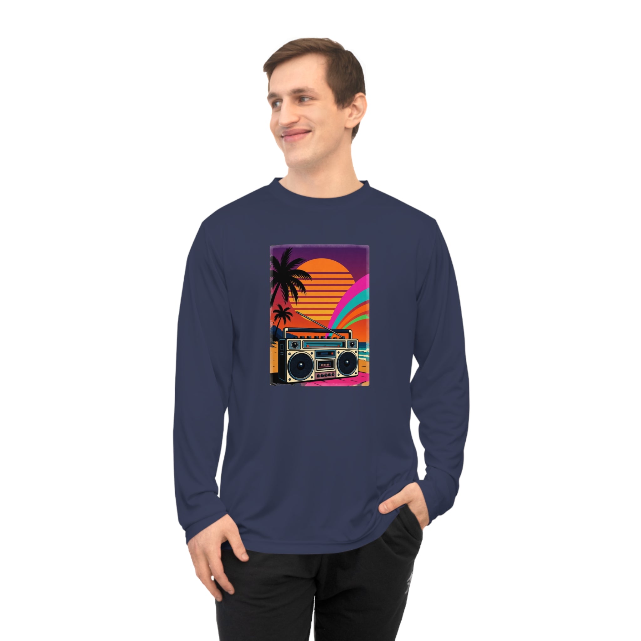 Retro Beach Boombox Long Sleeve