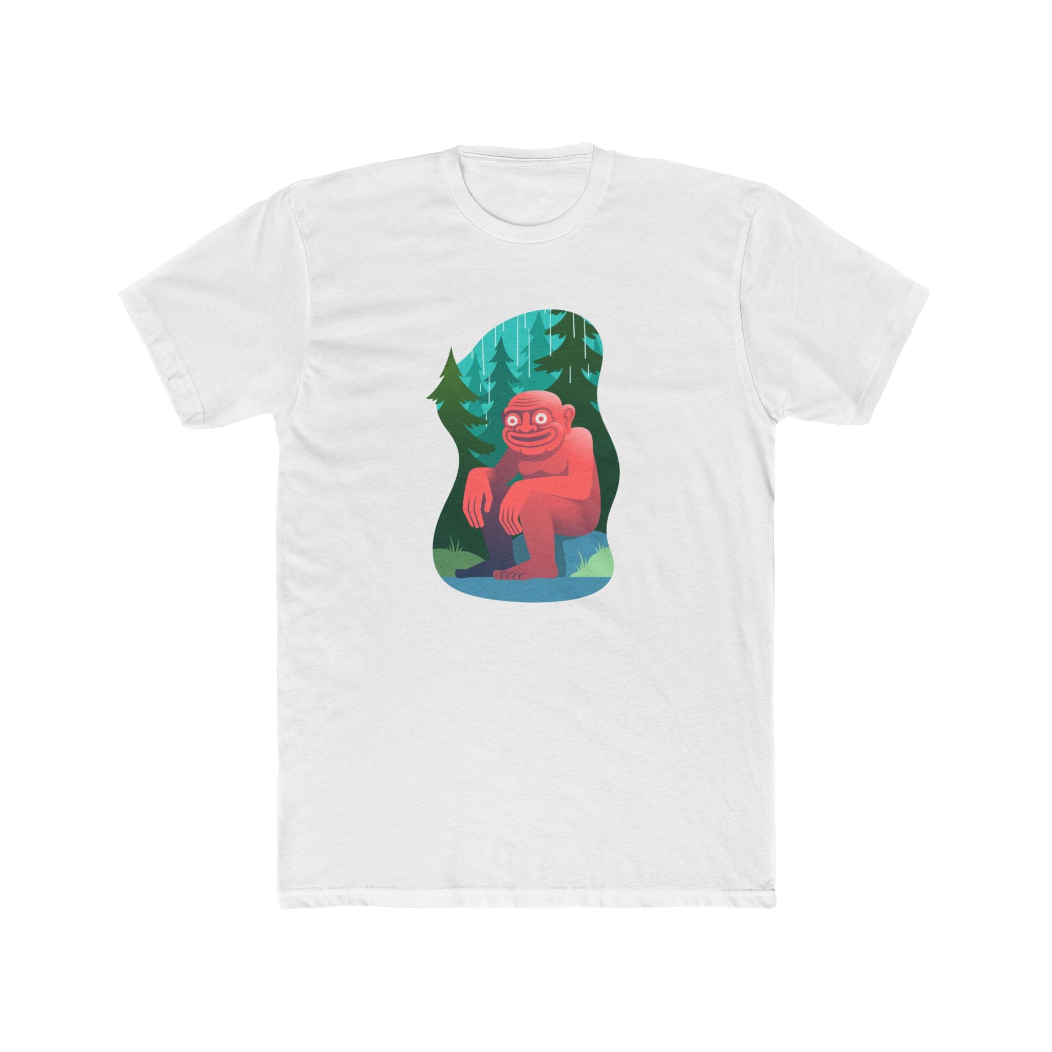 Bigfoot Forest Tee — Cute Red Sasquatch Graphic T-Shirt