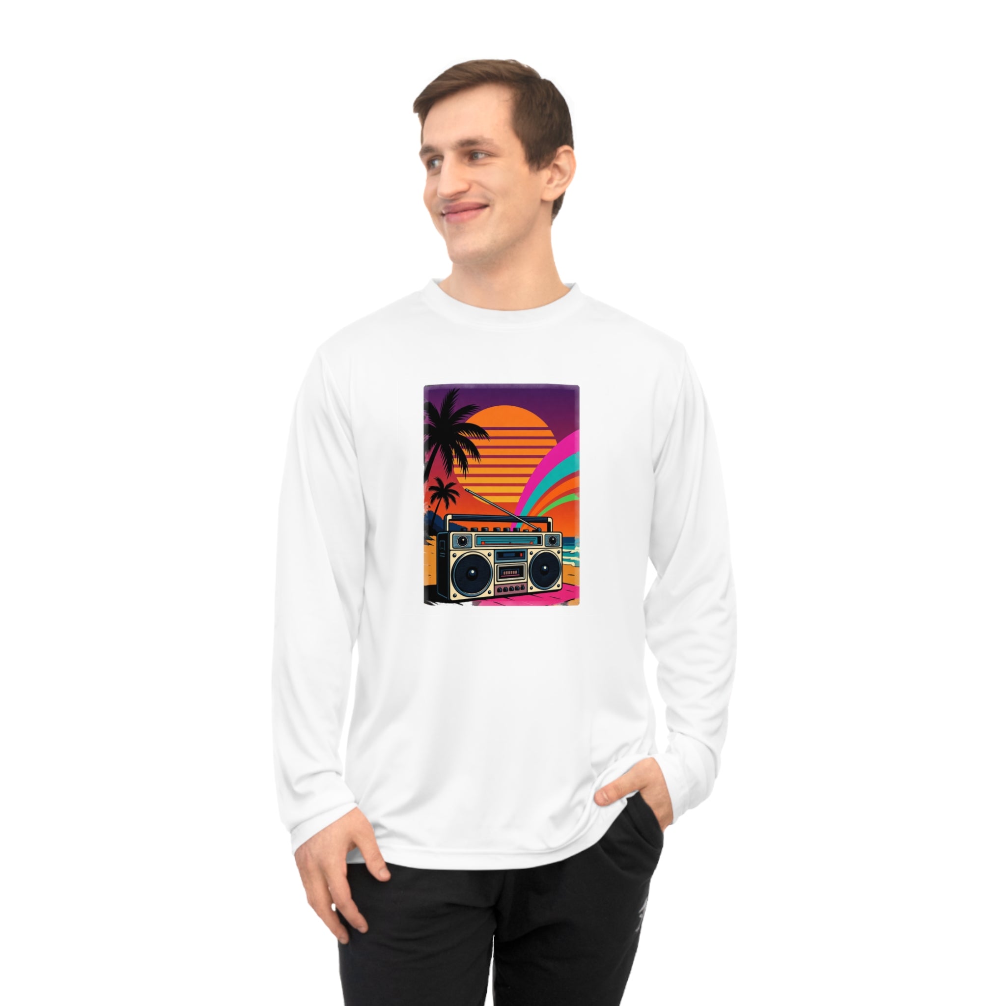 Retro Beach Boombox Long Sleeve