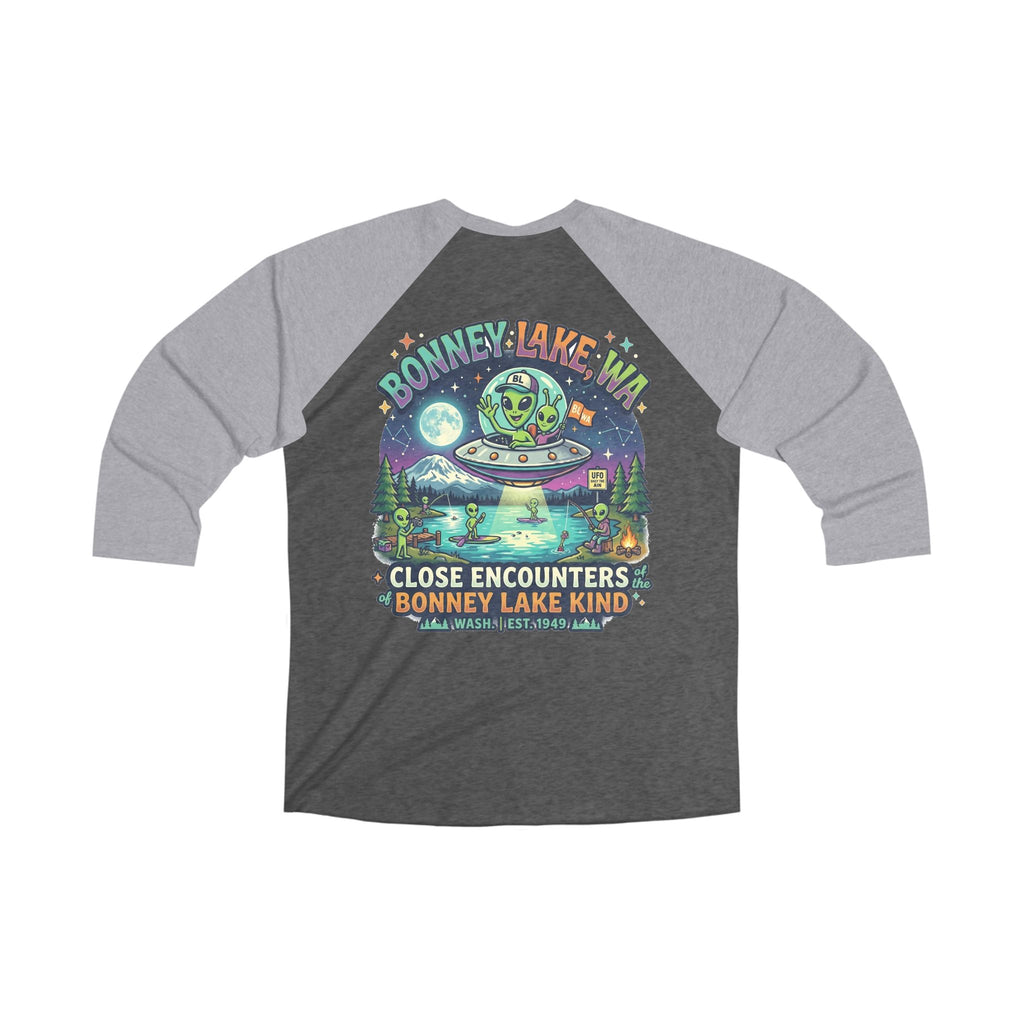 Copy of Bonney Lake WA Raglan Tee — “Close Encounters” UFO Graphic 3/4 Sleeve