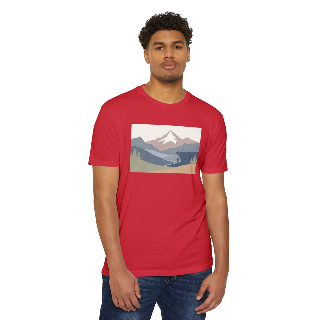 Mountain Landscape T-Shirt — Minimal Neutral Outdoor Scenic Tee