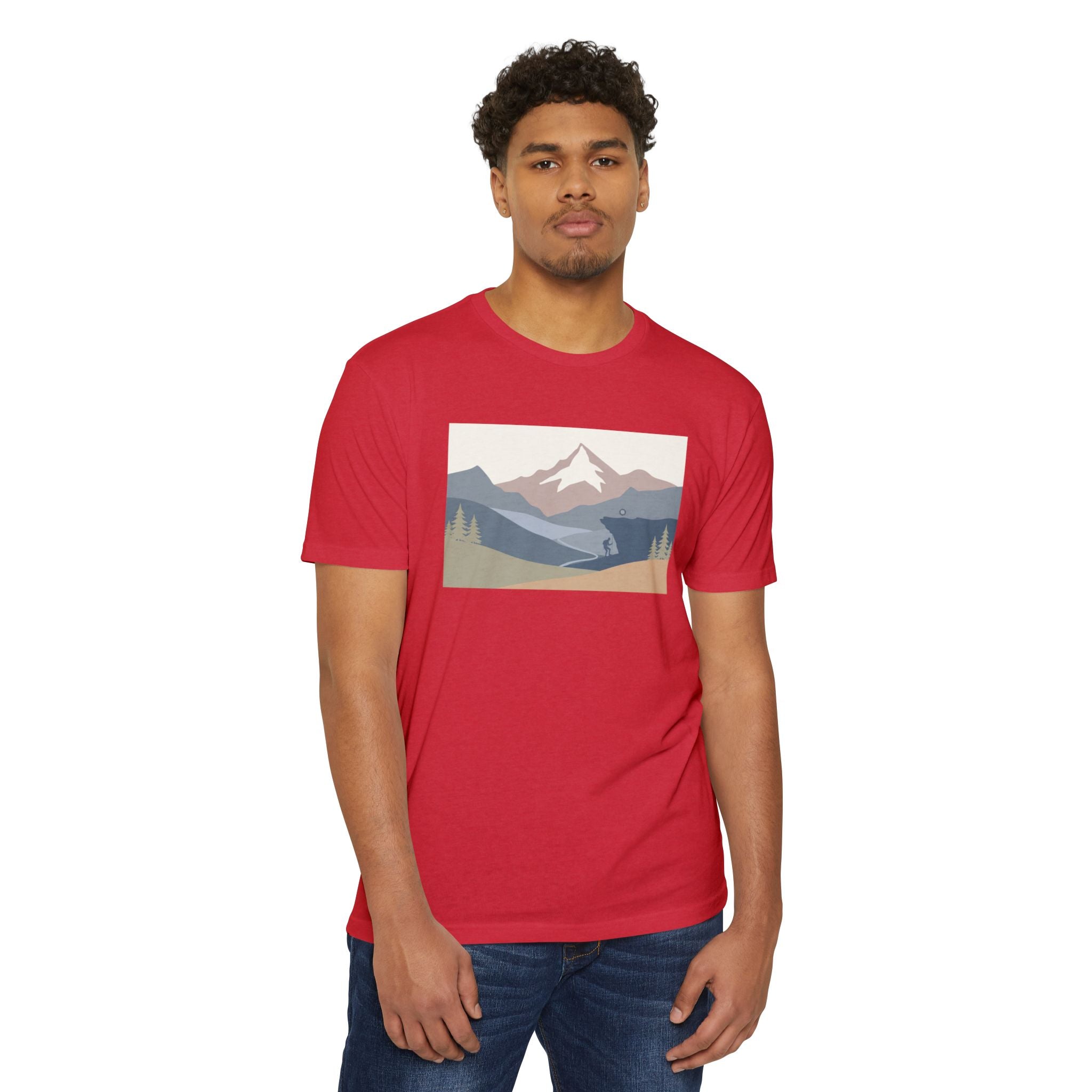 Mountain Landscape T-Shirt — Minimal Neutral Outdoor Scenic Tee