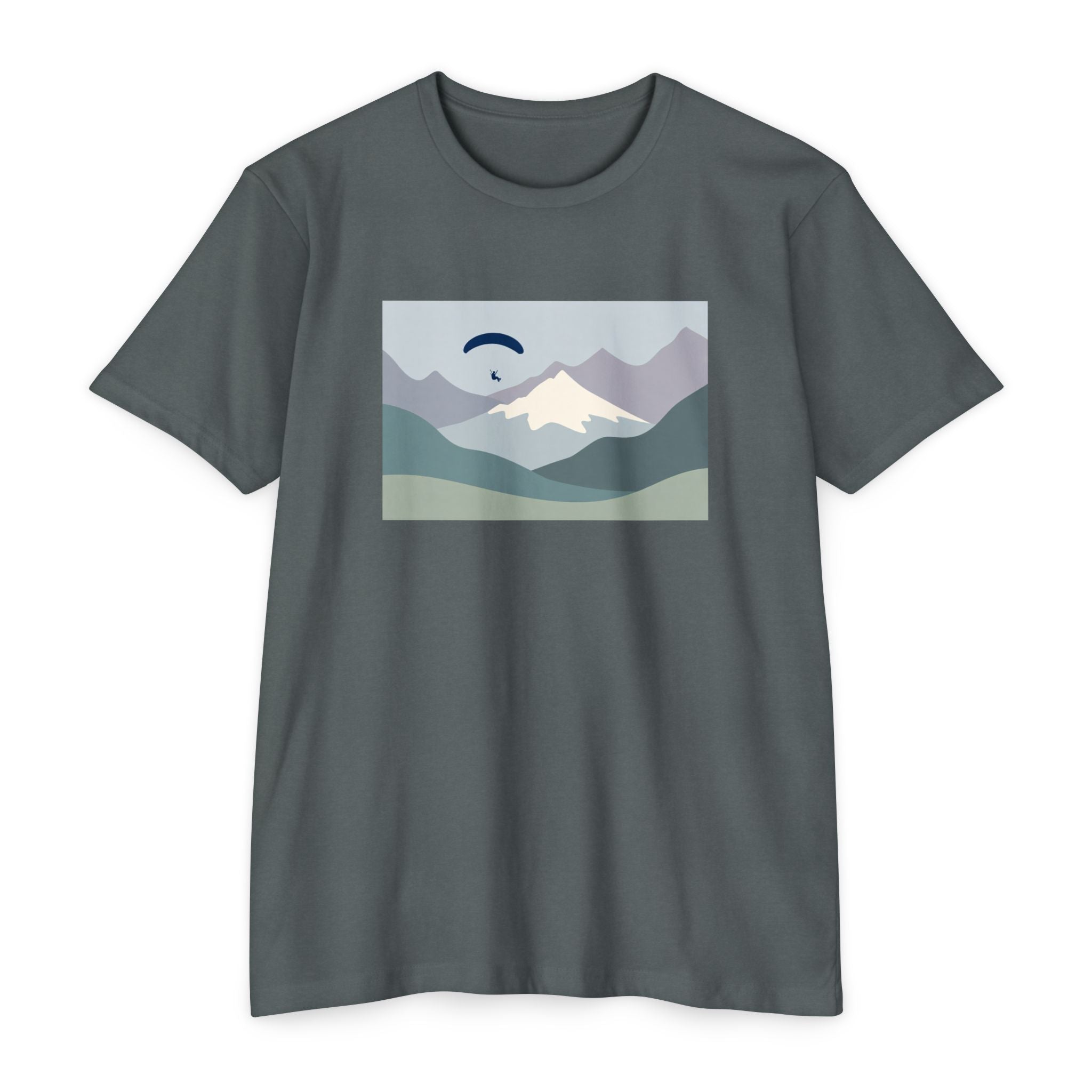 Mountain Paraglider Tee — Minimalist Scenic Graphic T-Shirt