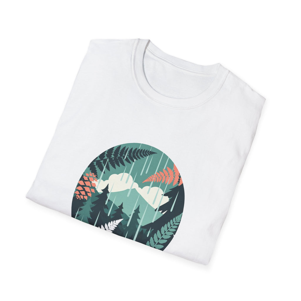 Adventure Nature T-Shirt — Mountain & Fern Badge Graphic