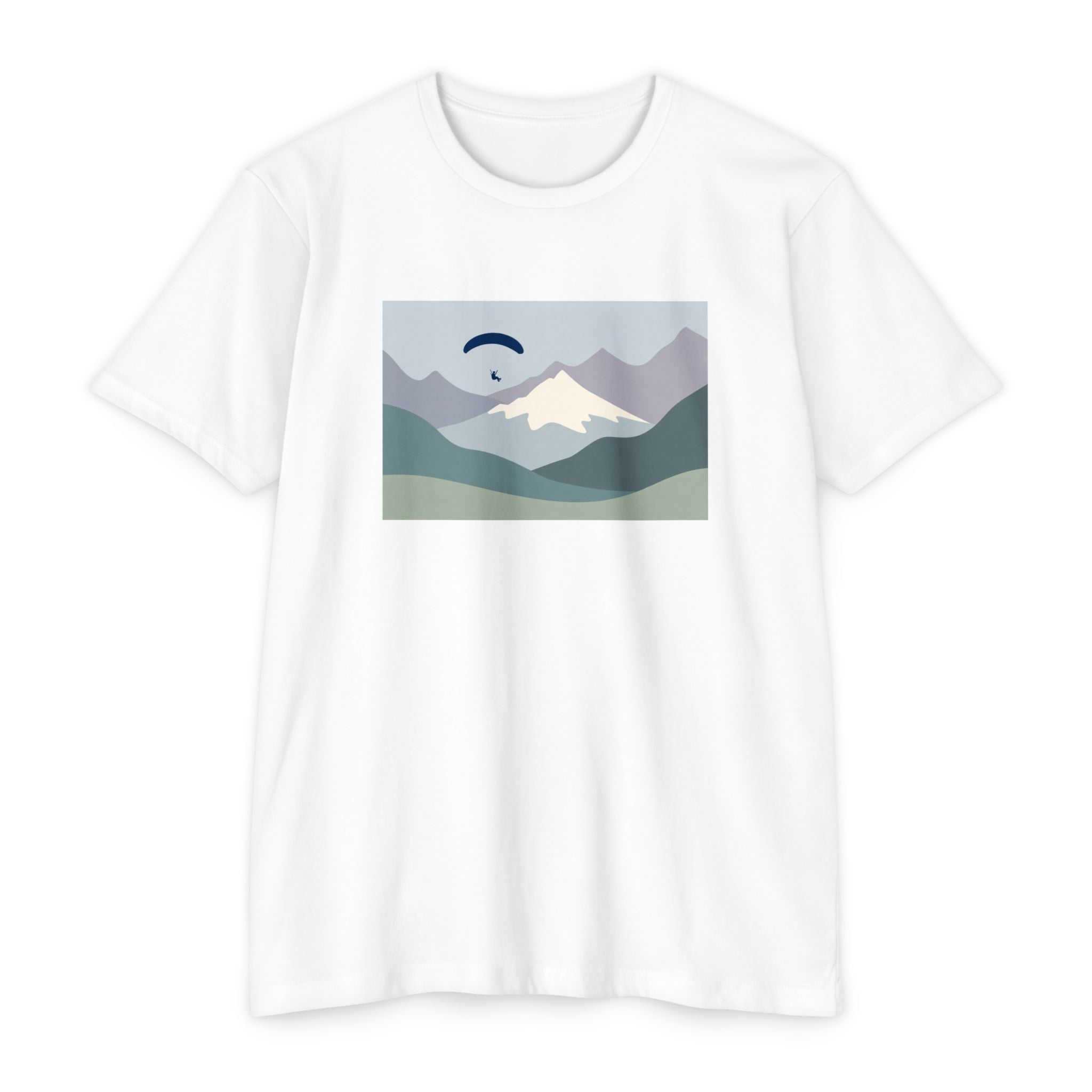 Mountain Paraglider Tee — Minimalist Scenic Graphic T-Shirt