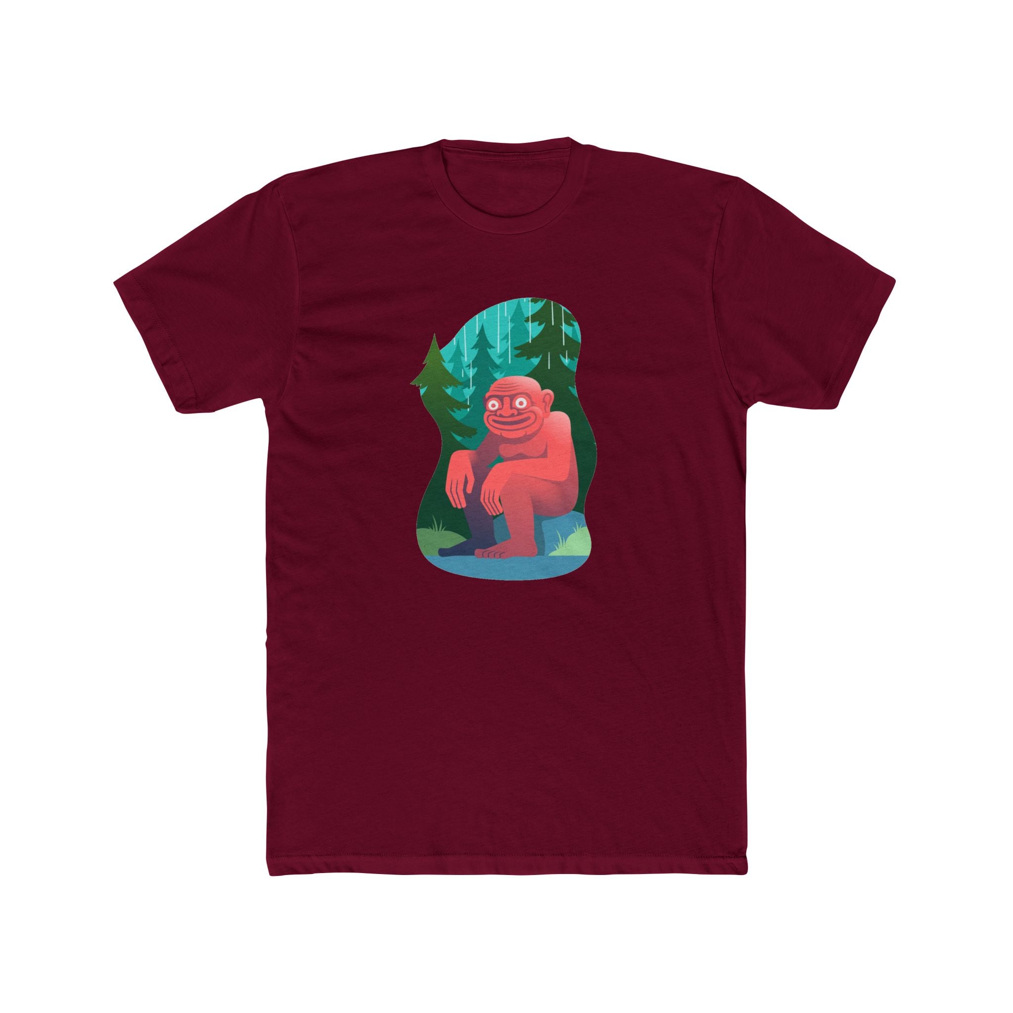 Bigfoot Forest Tee — Cute Red Sasquatch Graphic T-Shirt
