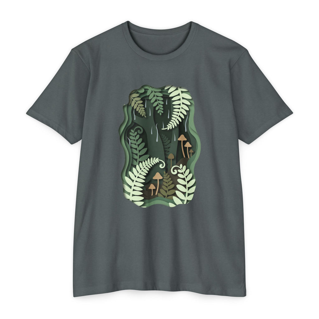 Fern & Fungi Graphic T-Shirt — Botanical Mushroom Nature Tee