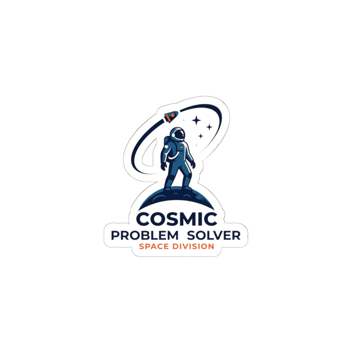 Cosmic Problem Solver Kiss-Cut Stickers | astronaut mission patch, space science