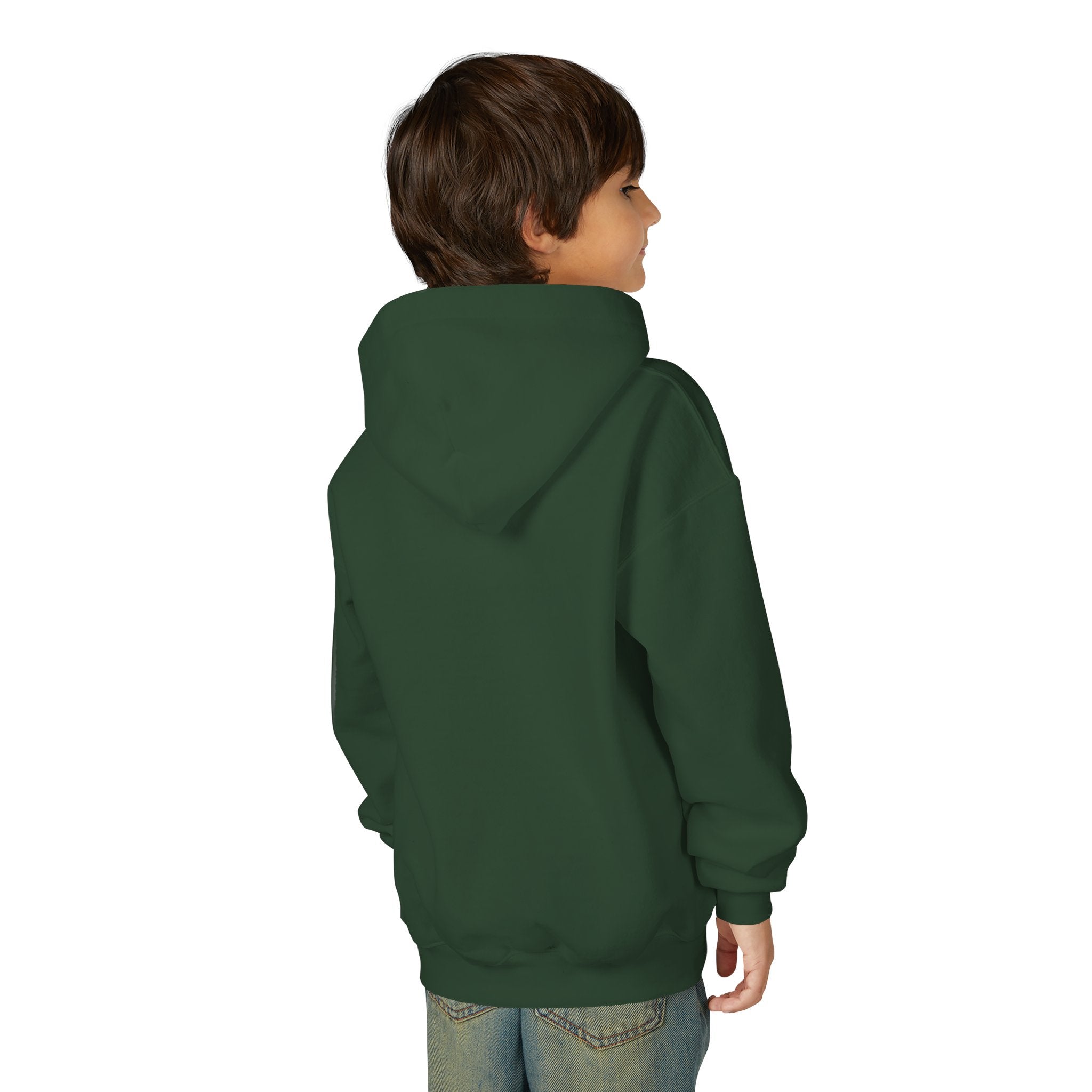 Youth Alien Hoodie – Cute Waving Green Alien Kids Sweatshirt