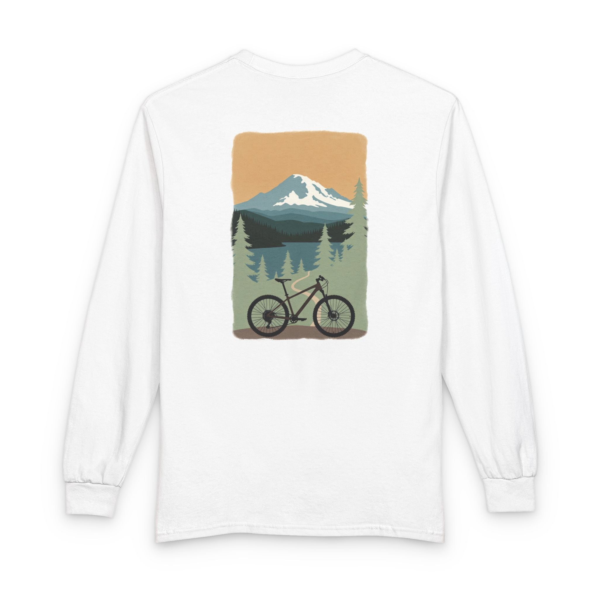 Retro Mountain Bike Long Sleeve Tee — Vintage Mountains Cycling Design